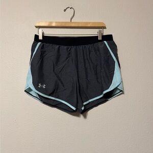 5/$55 !! 🔥 Under Armour Women's Charcoal and Light Blue Athletic Shorts